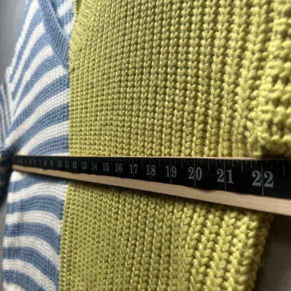 Cinq a Sept Tous Les Jours Sweater Womens Small Blue Green Indie V Neck Grunge - Picture 5 of 11